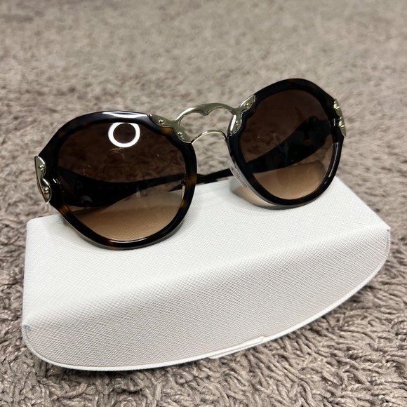 PRADA SUNGLASSES WOMEN'S BUTTERFLY STYLE HAVANA W/ BROWN GRADIENT LENS PR09TS-2A - Picture 9 of 16